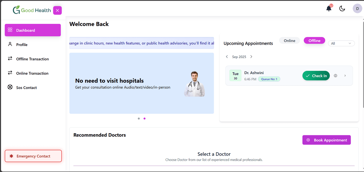 Good Health hospital management system